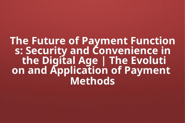 The Future of Payment Functions: Security and Convenience in the Digital Age | The Evolution and Application of Payment Methods