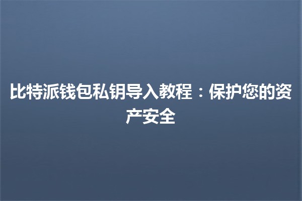 比特派钱包私钥导入教程：保护您的资产安全
