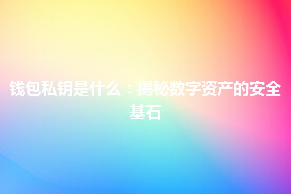 钱包私钥是什么：揭秘数字资产的安全基石