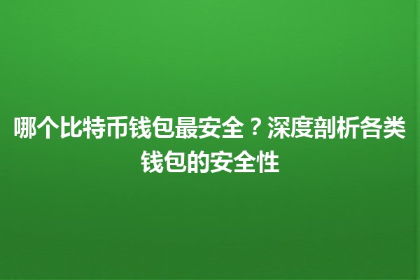 哪个比特币钱包最安全？深度剖析各类钱包的安全性