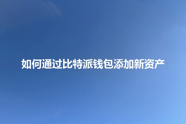 如何通过比特派钱包添加新资产