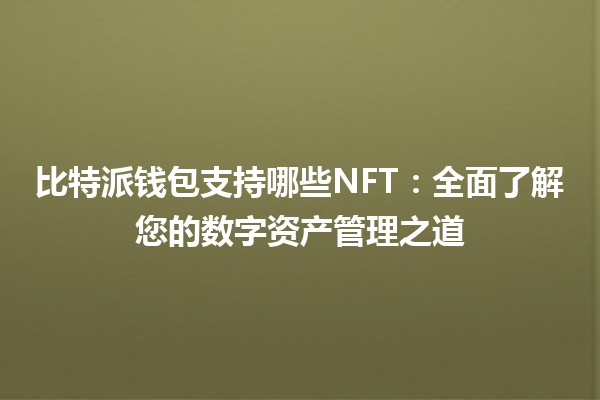 比特派钱包支持哪些NFT：全面了解您的数字资产管理之道